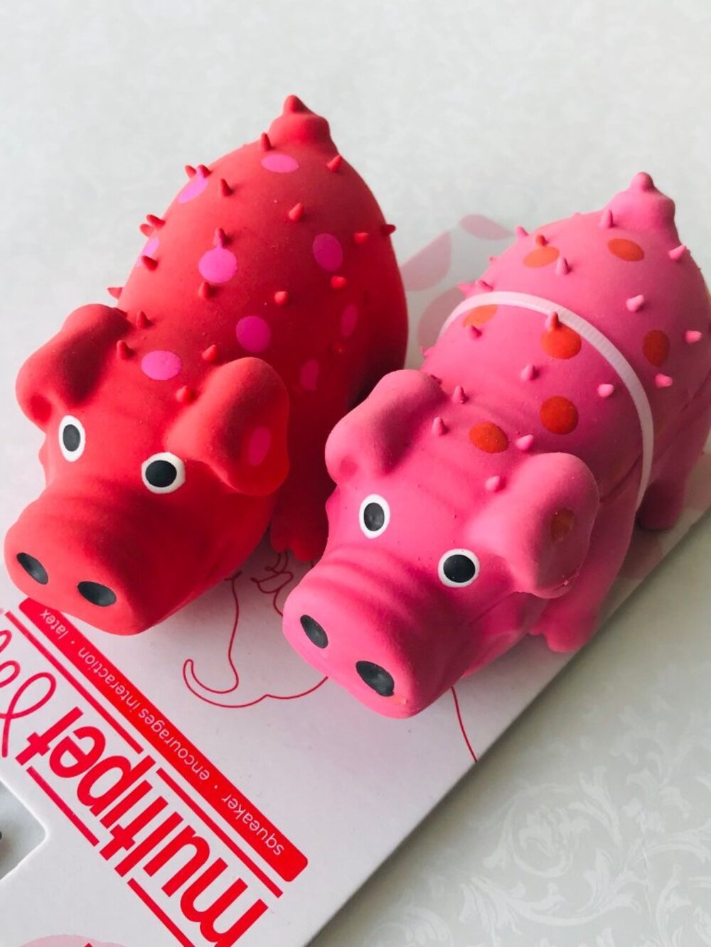 Multipet Mini Pig Latex  Squeak Dog Toy  With Squeaker Pink